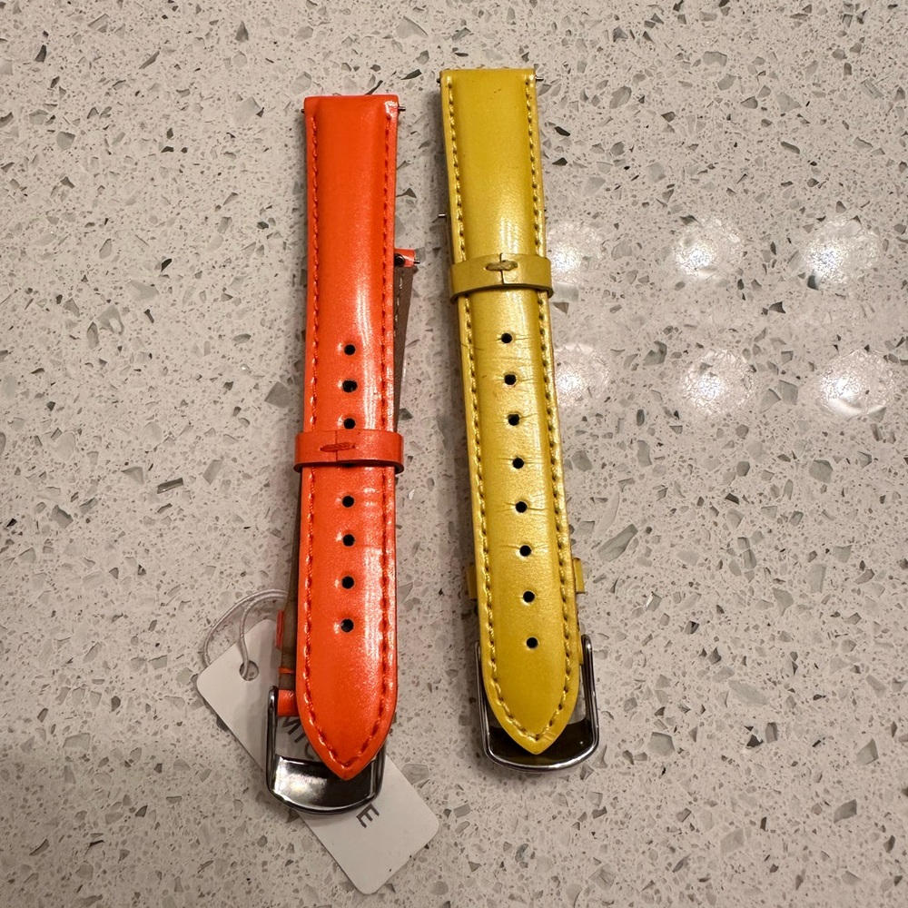 2 Michele Watch Bands - 16mm yellow and orange